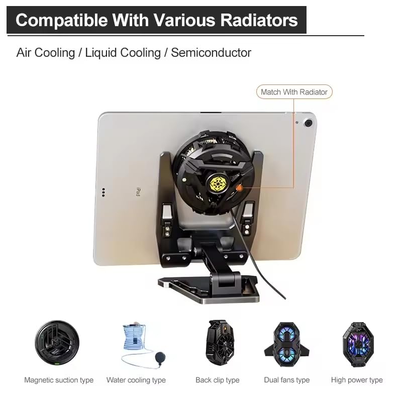 ZORBES Desk Phone Holder Aluminum Alloy Heat Dissipation Phone Holder Can Work with MagSafe Wireless Charger, Phone Cooler Travel Folding Desk Phone Holder for Phone, Tablet, Pads ZORBES Desk Phone Holder Aluminum Alloy Heat Dissipation Phone Holder Can Work with MagSafe Wireless Charger, Phone Cooler Travel Folding Desk Phone Holder for Phone, Tablet, Pads